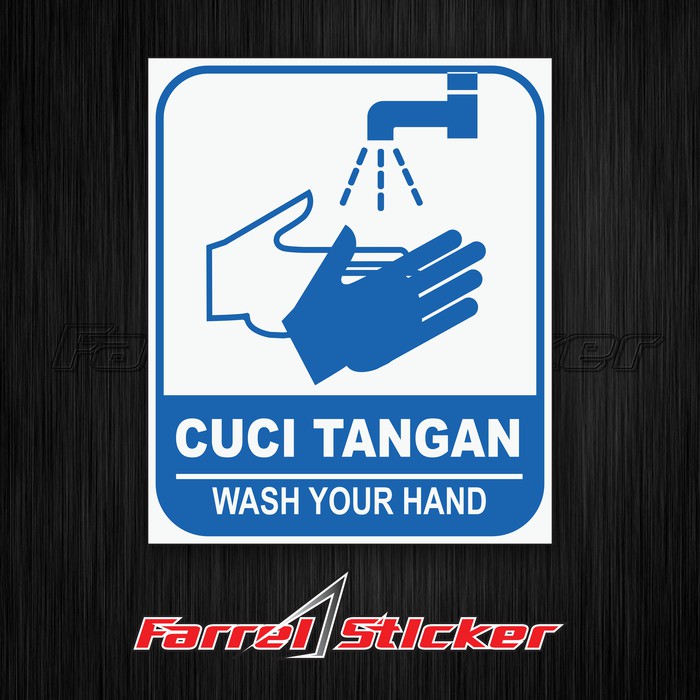 

Promo stiker CUCI TANGAN sticker WASH YOUR HAND - 12 CM terbaik