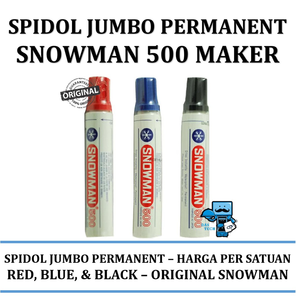 

Spidol Permanent SNOWMAN 500 Jumbo Permanent Marker (1pcs/satuan)