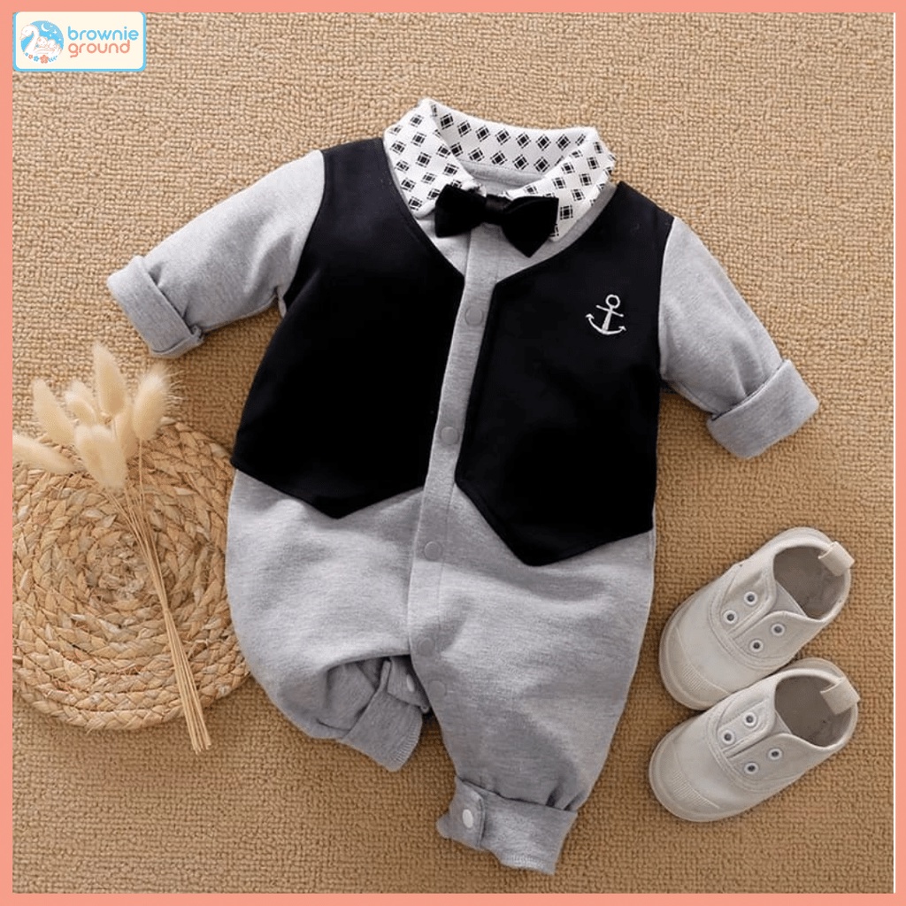 [COD] jumper tuxedo jangkar hitam anak laki laki import premium