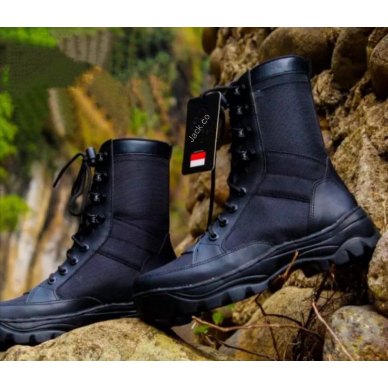 sepatu Pdl pdh TNI scurity sandar bahan kulit kanpas waterproof