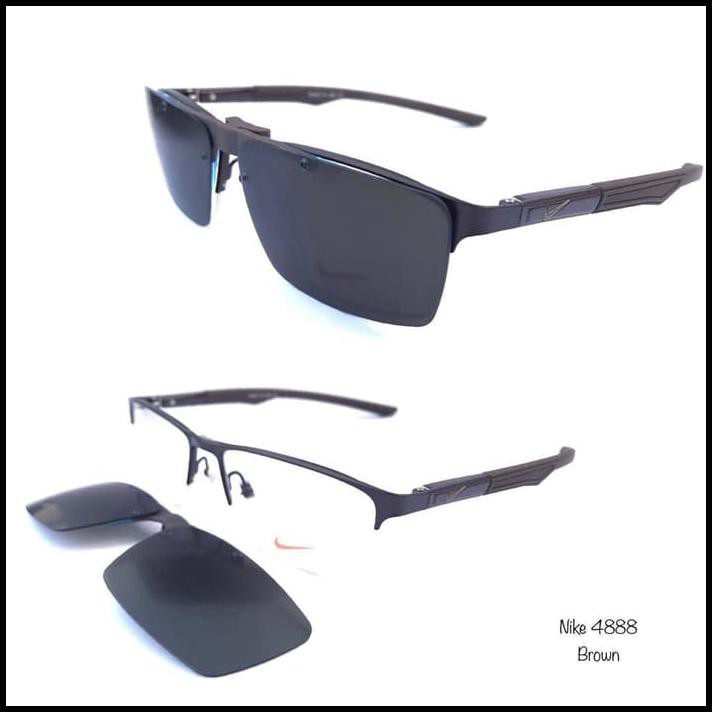 Best Seller Frame Kacamata Minus Nike Clip On Sm 7385 Half Polarized Pria Hitam