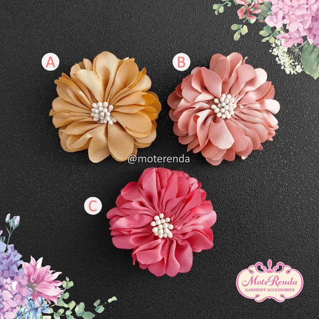 Aplikasi bunga poppy, lebar 5cm kode 7VVS50