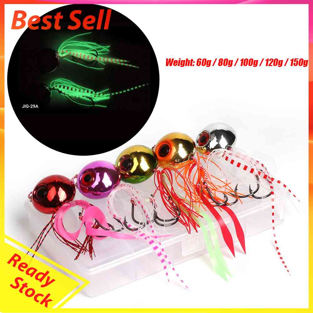 5 Pcs Umpan Pancing Hard Bait Bentuk Ikan Imitasi Menyala