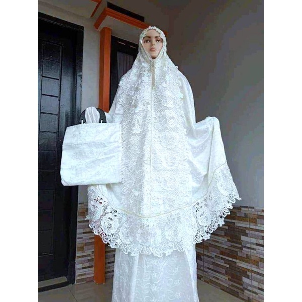 Mukena sutra mawar full swarovski kcl (COD)