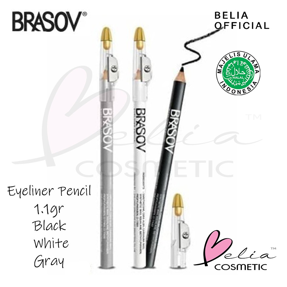 ❤ BELIA ❤ BRASOV Eyeliner Pencil Pensil 1.1 g Halal Waterproof