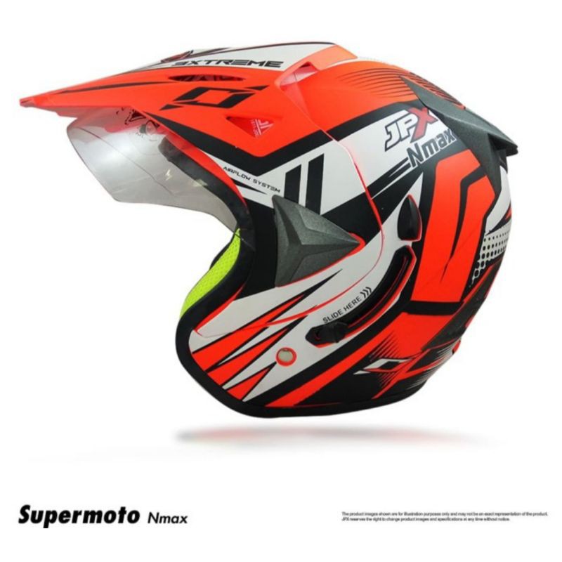 Helm semi cross JPX Nmax Florescent Doff Red