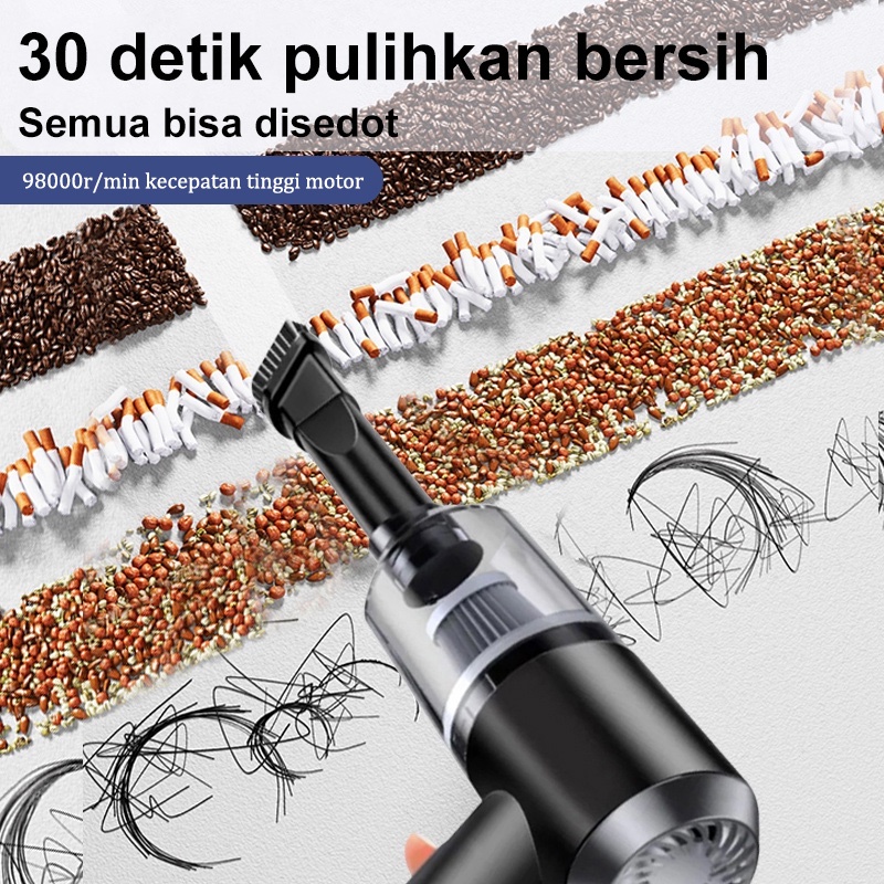 AmazeFan Penyedot Debu Nirkabel Mini Portabel Vakuum Penghisap Debu Mobil Vacum Cleaner Wet And Dry Wireless Vacuum Cleaner Lantai Pembersih Penyedot Debu Kasur USB Rumah Vakum Vaccum Meja Alat Sedot Debu Bed Facum Cleaner Vacum Cleaner Murah Car Cleaner