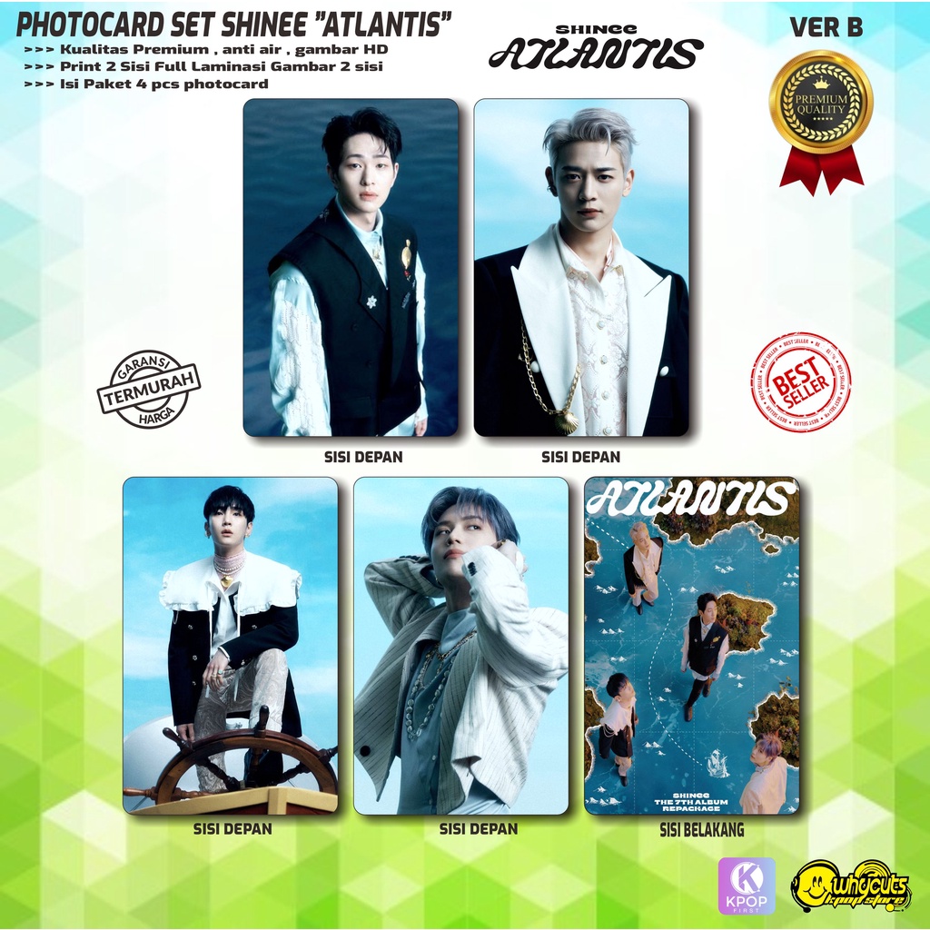 PHOTOCARD SET SHINEE PREMIUM // ATLANTIS // DONT CALL ME // FULL PACK // DUA SISI PRINT &amp; LAMINASI