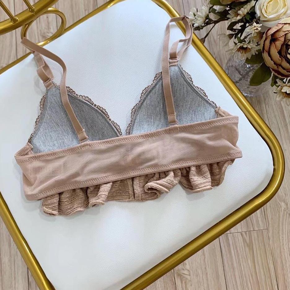 Kodeu1U5g--[✅BISA COD] BH/Bra Wanita Push-Up Isi Busa Tali Strap dan Bahan Lace Breathable Hiasan Bo