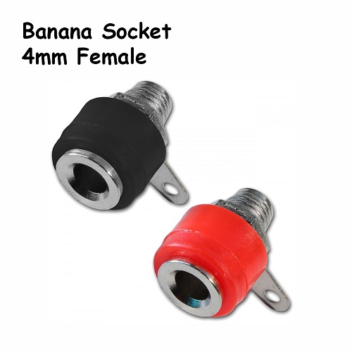 Socket Banana Sepasang 1 Pair Merah Hitam Steker Bis Sasis Female 4mm Set BA-108