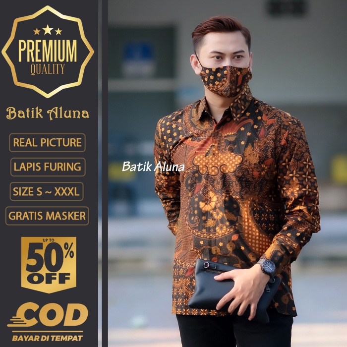 BATIK PRIA LENGAN PANJANG MEWAH PREMIUM ALUNA PRABUSENO SHANGHAI KERIS KEMEJA BATIK ACARA NIKAHAN KE