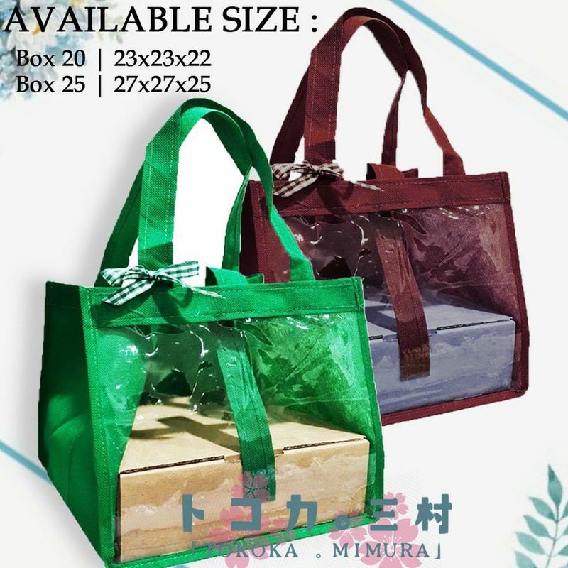 

[ Premium / 10 Pcs ] Tas Spunbond Mika Box Kue dan Kotak Nasi - Goodie Bag