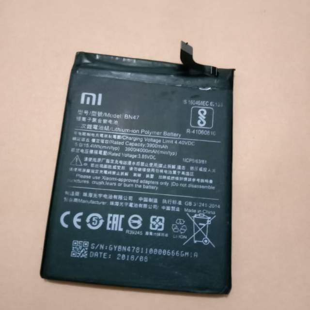 Batre Baterai Xiaomi Xiomi Redmi 4X Redmi 6 Pro- A2 Lite BN47 Original Battery Hp