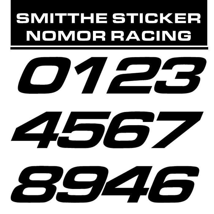 Stiker Custom Nomor Racing Style Cutting Sticker Decal Mobil Motor