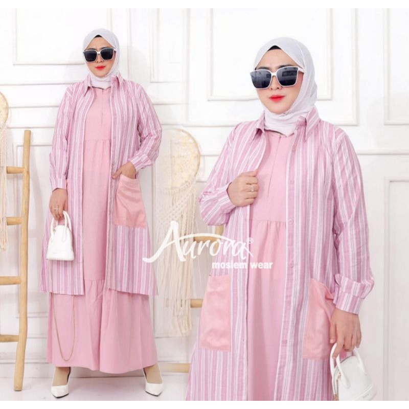 ONE SET OUTER WANITA IMPORT TERBARU/GAMIS WANITA IMPORT/SET OUTER GAMIS WANITA/LONG DRESS WANITA MUR