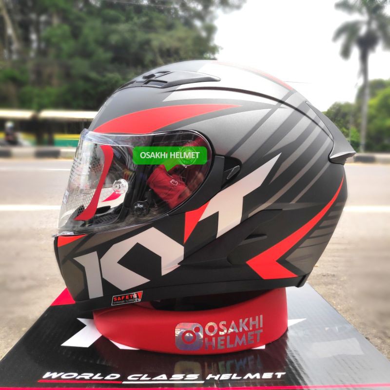 Termurah COD KYT Falcon FR Radiant Matt Black Red Flat Visor Intercom Tempat Speaker SNI Motif