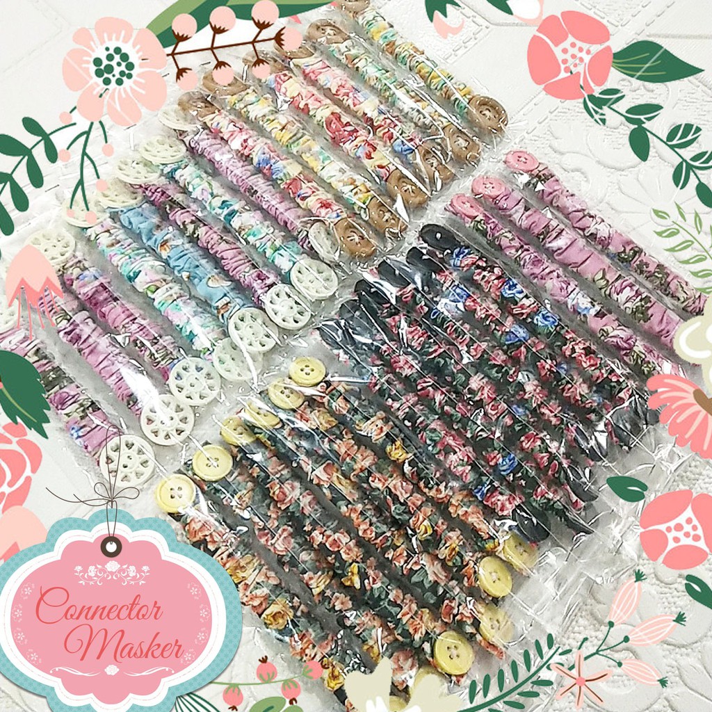 Konektor Masker Hijab Tali Pengait Masker Hijab Kain Katun
