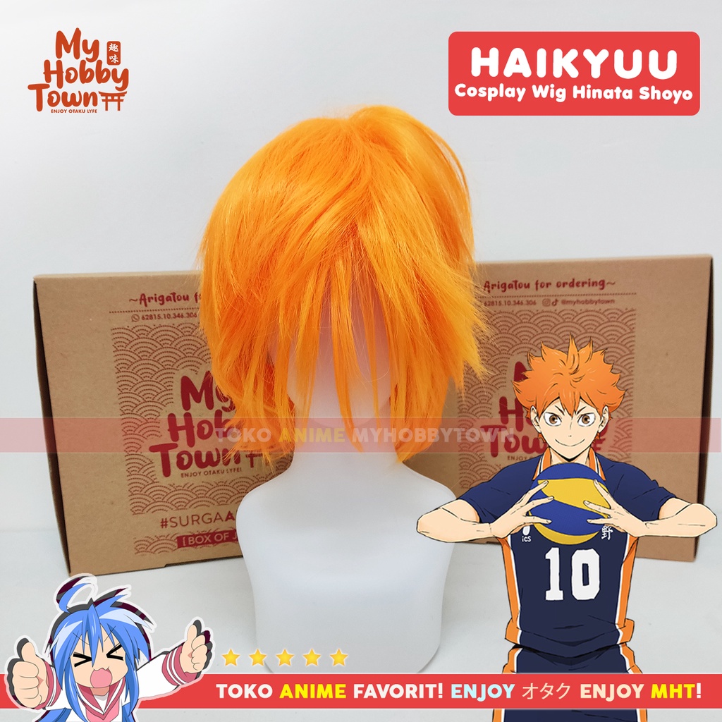 Wig Rambut Palsu MCoser Orange 30 cm 609B - Haikyuu Hinata Shoyo - Bleach Ichigo Kurosaki - Zootopia Nick Wilde Cosplay