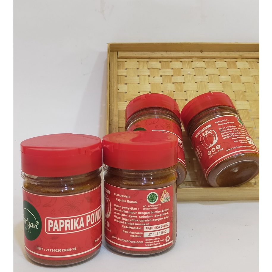 

Paprika Powder Kemasan Botol 45 gr Free Bubble Wrap dan Dus Tebal