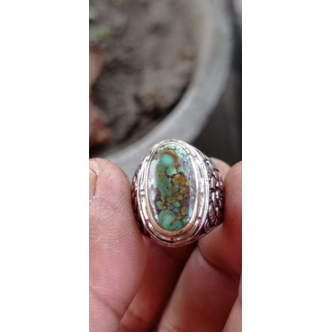 Natural cincin batu pirus persia lawasan jaminan asli