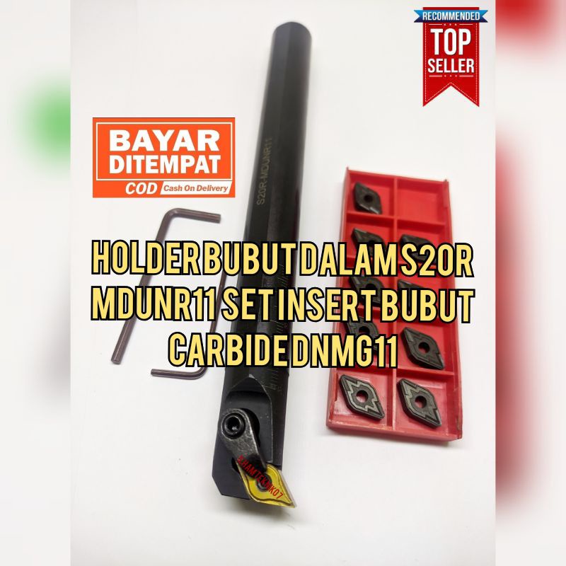 Holder Bubut Dalam S20R MDUNR11 Tangkai Bubut Boring Set Insert Bubut Pisau Bubut Carbide DNMG11