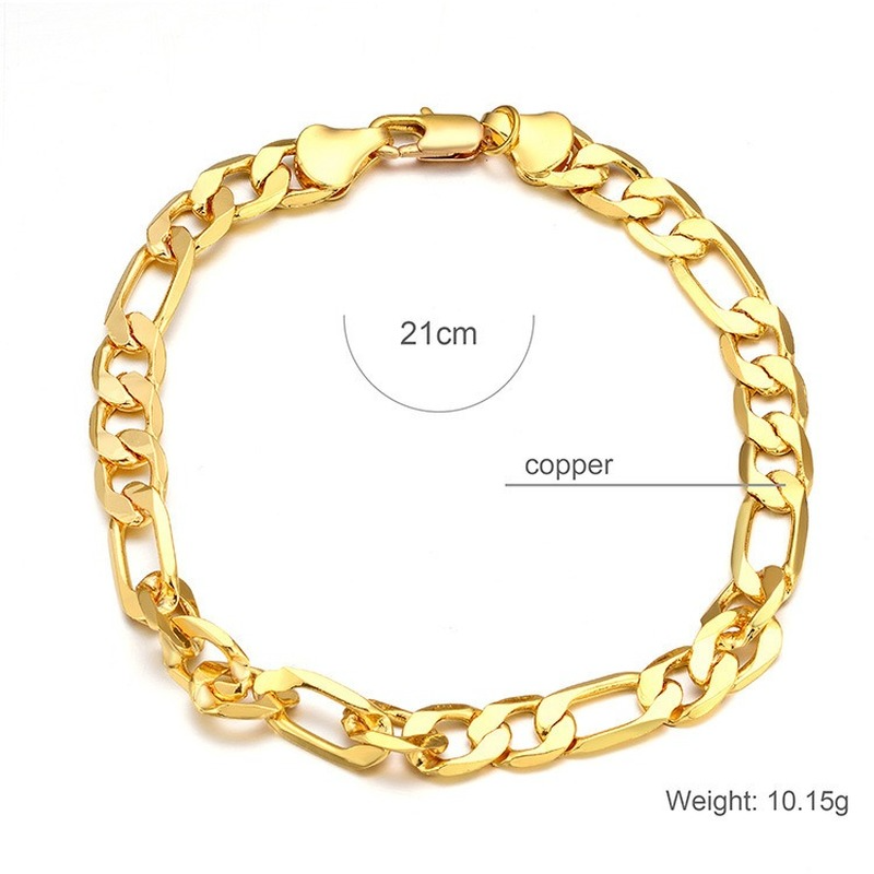 [Ready Stock]Fashion Gold-Plated Bracelet Simple Men's Gold Bracelet