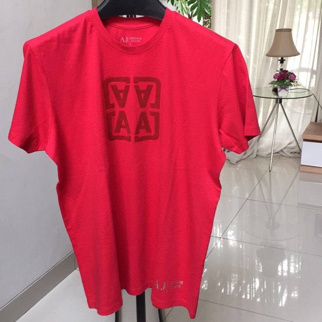 TShirt ARMANI JEANS Pria Merah [preloved]