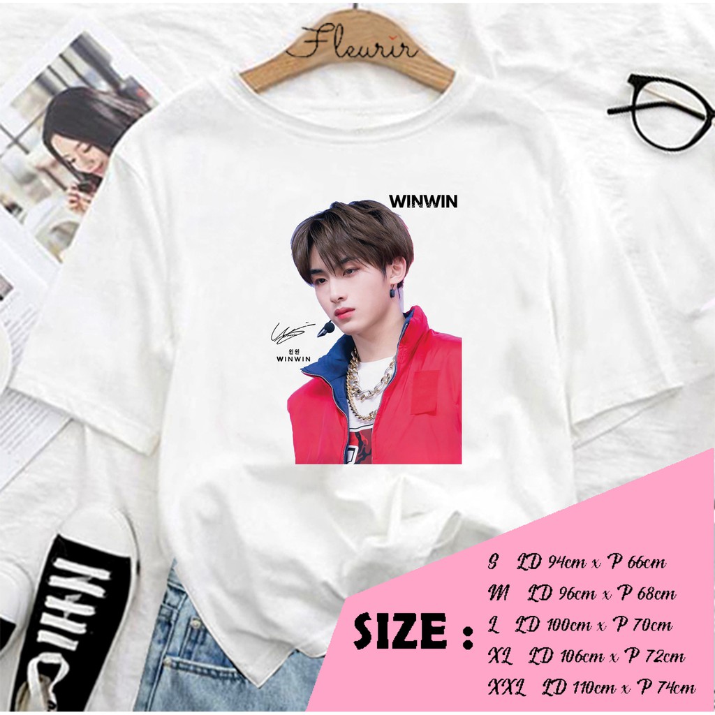 FLEURIR - KAOS OVERSIZE WIN WIN NCT 127 KATUN KAOS WANITA DEWASA LENGAN PENDEK TEE UNISEX JUMBO