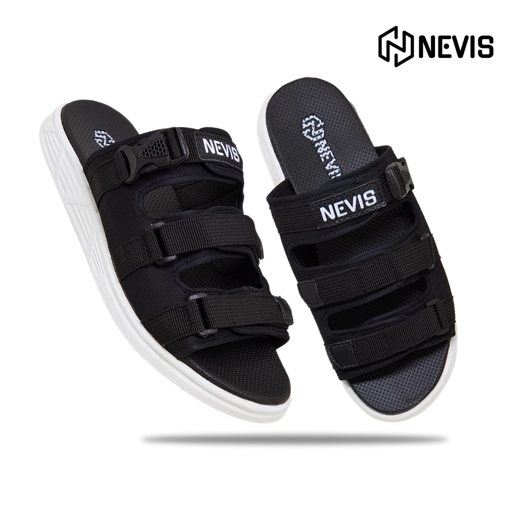 SANDAL PRIA ORIGINAL NEVIS NVS 65 SENDAL SLOP SLIDE SLIP ON HIKING GUNUNG DISTRO CASUAL TERBARU KEKINIAN