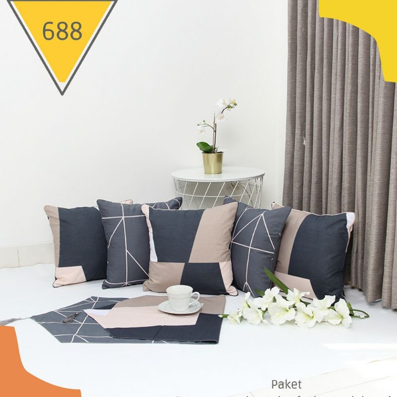 Paket Sarung bantal sofa 50x50 + taplak