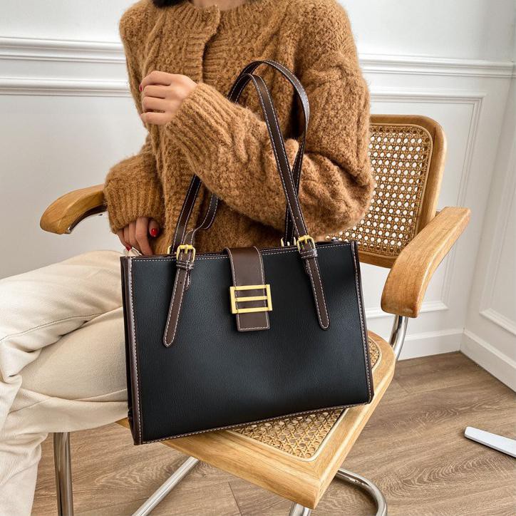 KIRIM HARI INI TAS WANITA IMPORT KULIT BESAR HITAM KERJA CANGKLONG TA205B5 APPALA KOREA BRANDED