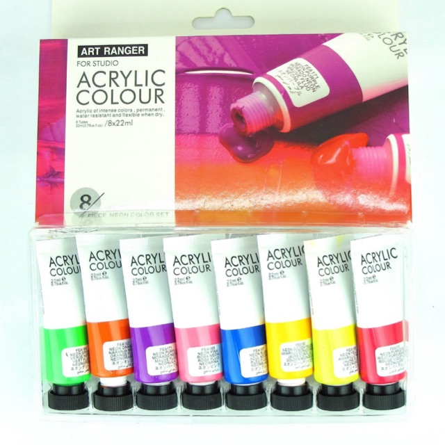 

Art Rangers For Studio Acrylic Colour Set 8 Warna NEON (22 ml)