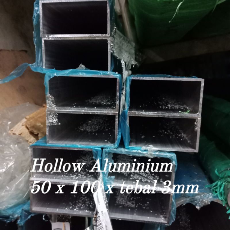Hollow Aluminium 50 x 100 x tebal 3mm x 1000 / holo alumunium