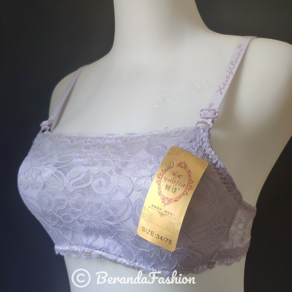 Bra renda bra brukrat bra bralette yaojia cup A kait 2 berkawat size 34-38 murah berkualitas