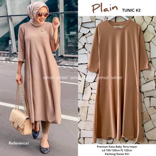  TUNIK  PLAIN TUNIK  BY MPMF TUNIK  BAHAN  KAOS  BABYTERRY 