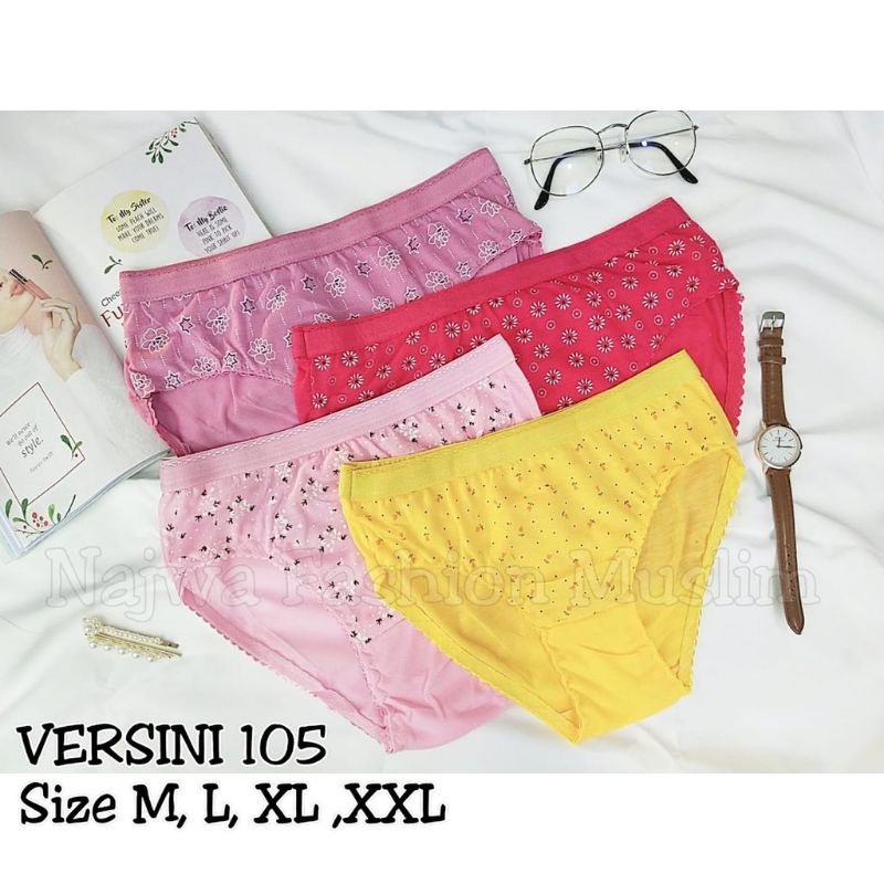 3pcs celana dalam wanita motif bunga underwear import versini | CD 3 in 1 VERSINI termurah