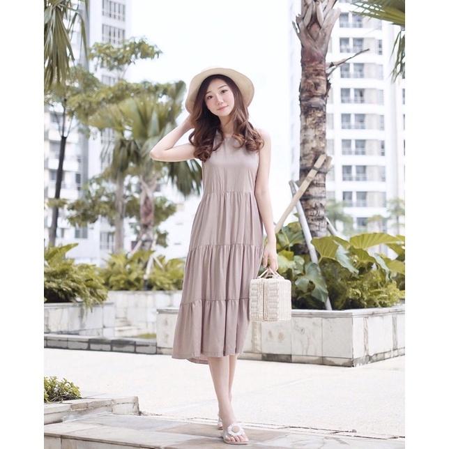 DARA KOREAN DRESS - DRESS PANTAI CASUAL LOOK - LONGDRESS ELEGANT - MIDI DRESS - AVAILABLE POCKET ( BASIC RAYON BAJU WANITA ) KADO ULTAH CEWEK