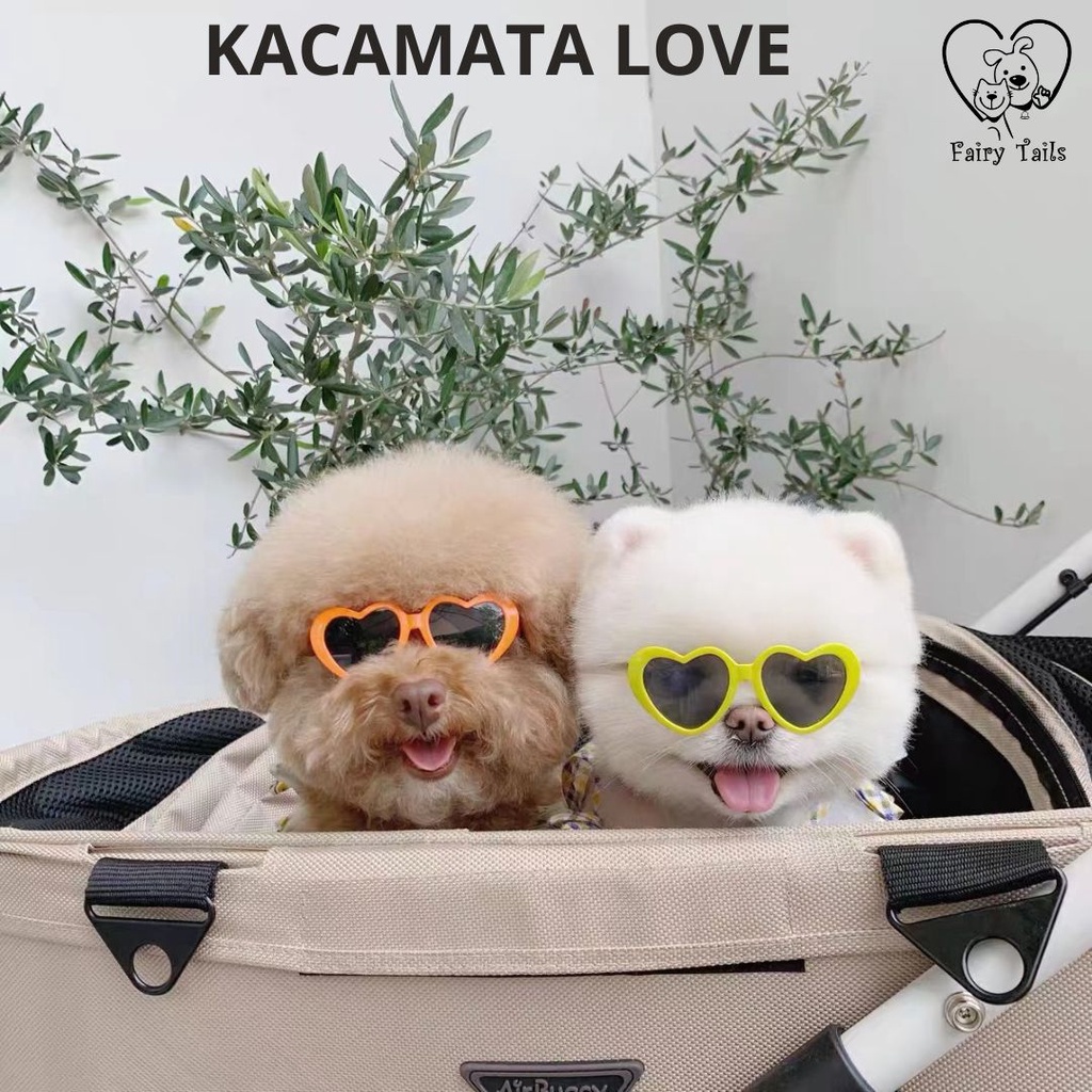 Kacamata Korea Kostum Cosplay Anjing Kucing Kacamata Plastik Love | Pet Fashion Plastic Love Sunglassess Glasses Round Shape