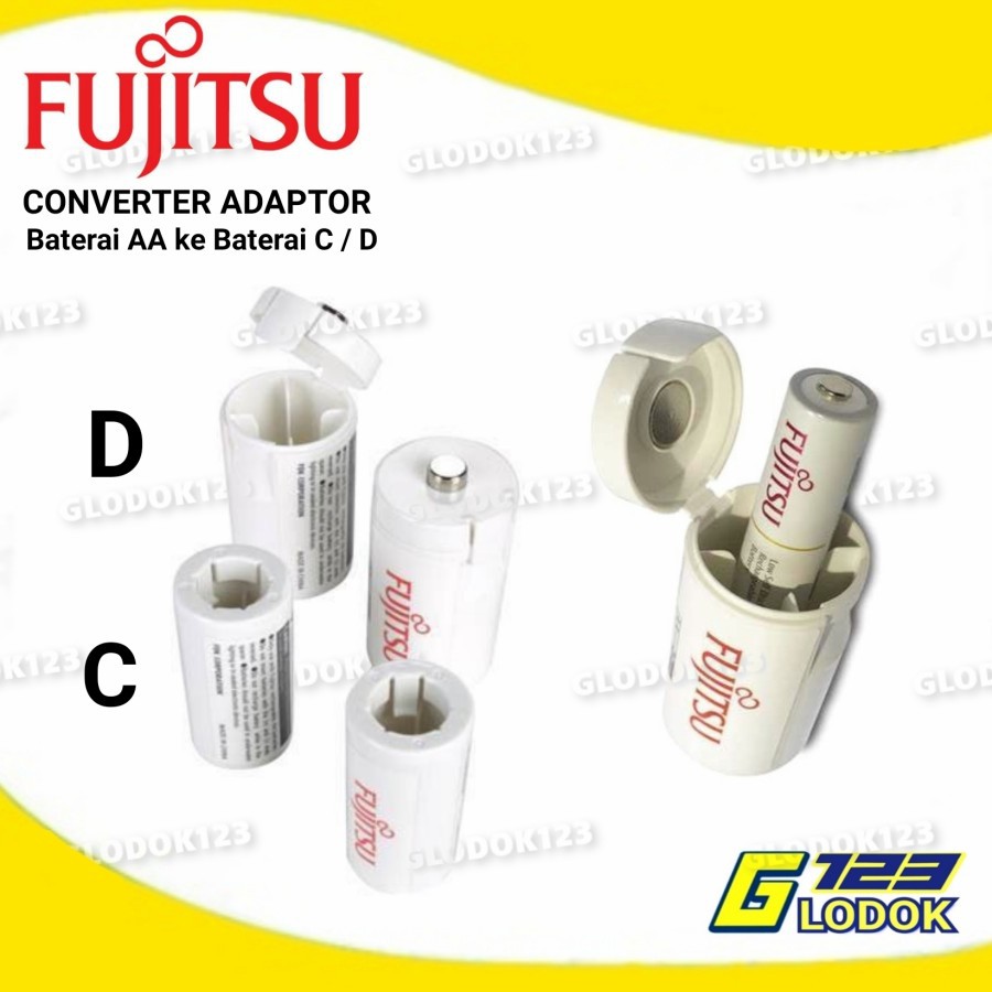 Converter Baterai AA Ke C Tanggung Adapter Batre AA Ke D Besar