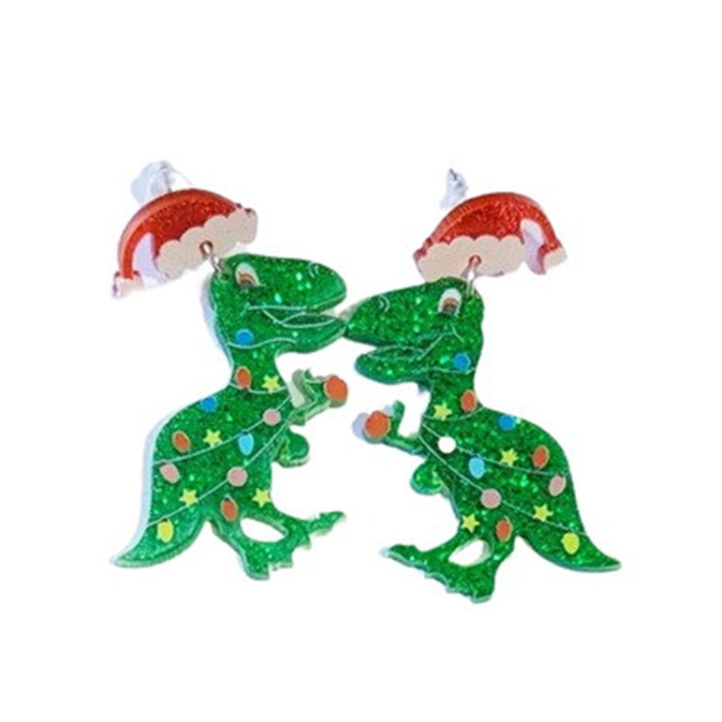 Anting Desain Alpaca / Pohon Natal / Dinosaurus / Kaktus Untuk Wanita