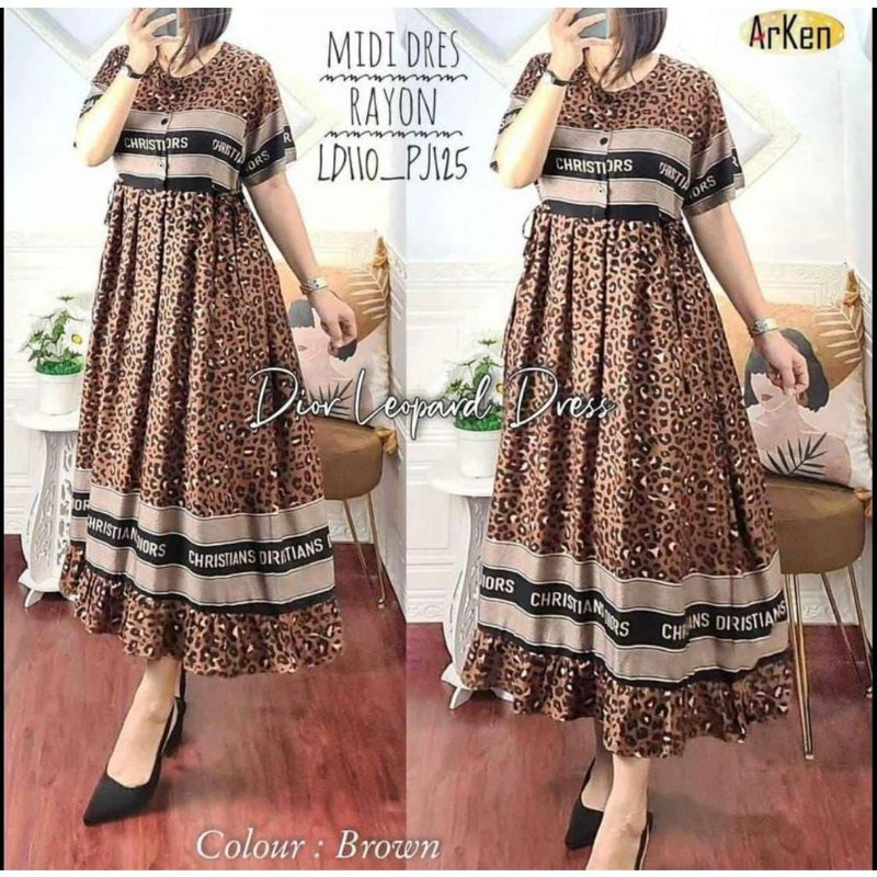 MIDI DRES LEOPARD // DIOR LEOPARD DRES KEKINIAN