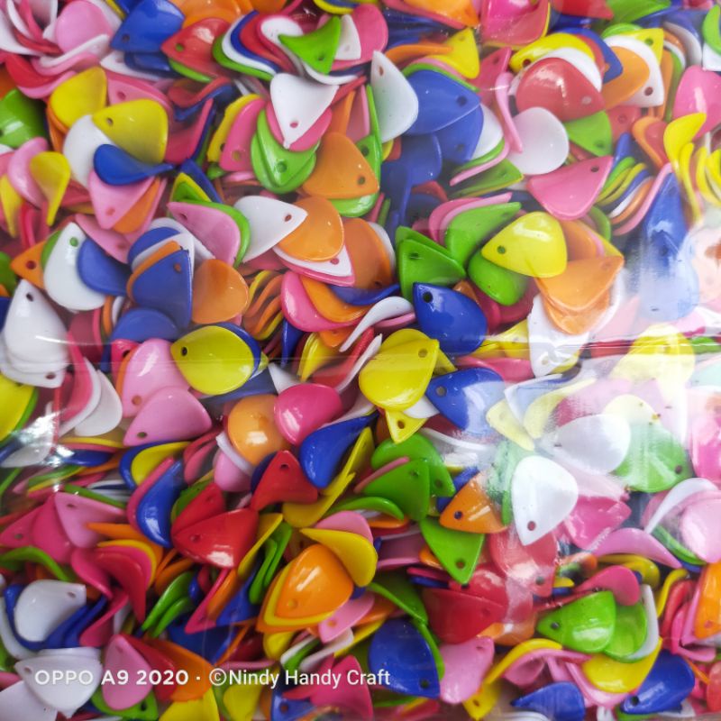 Grosir 1pon Daun Akrilik 250gram - Daun Akrilik Panjang - Manik daun - Monte Daun - Kelopak Bunga - 