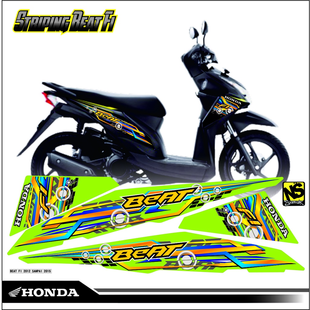 STRIPING VARIASI SEPEDA MOTOR STICKER THAILOOK STYLE HONDA BEAT FI 2013 2015