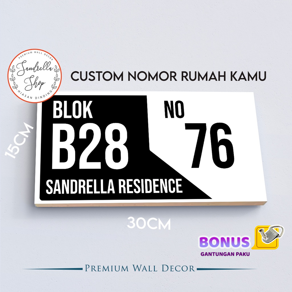 Jual Hiasan Dinding Nomor Rumah Custom Papan Alamat Nomer Rumah Nomor