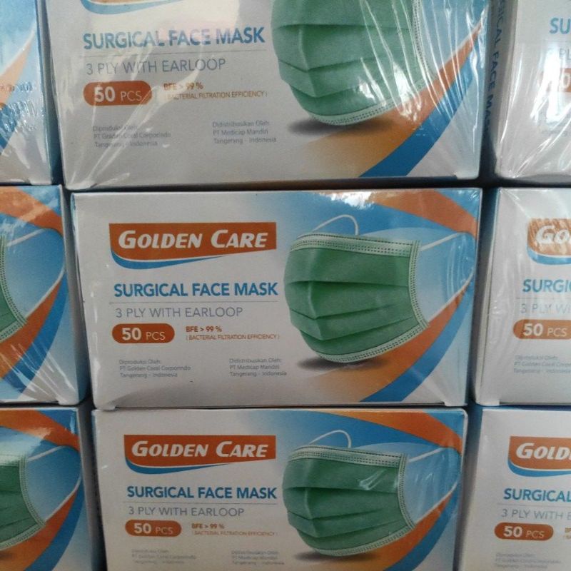 Golden care masker medis 3play  Earlop