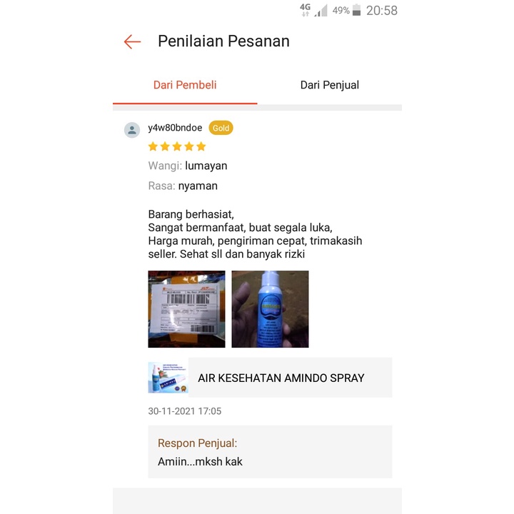 Amindo Spray Air Kesehatan Obat Luka Penyakit Kulit