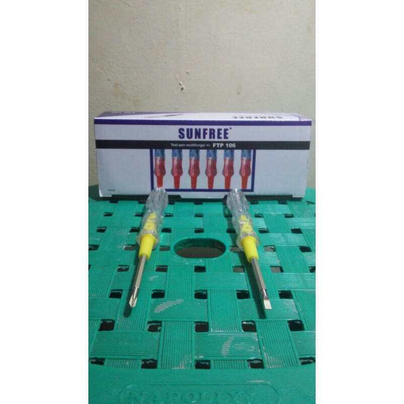 Obeng Listrik Tespen +- Bolak Balik Multifungsi SUNFREE Test Pen FTP-106 SNI