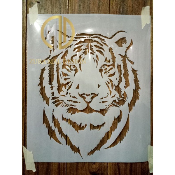 

stencil/cetakan cet motif macan