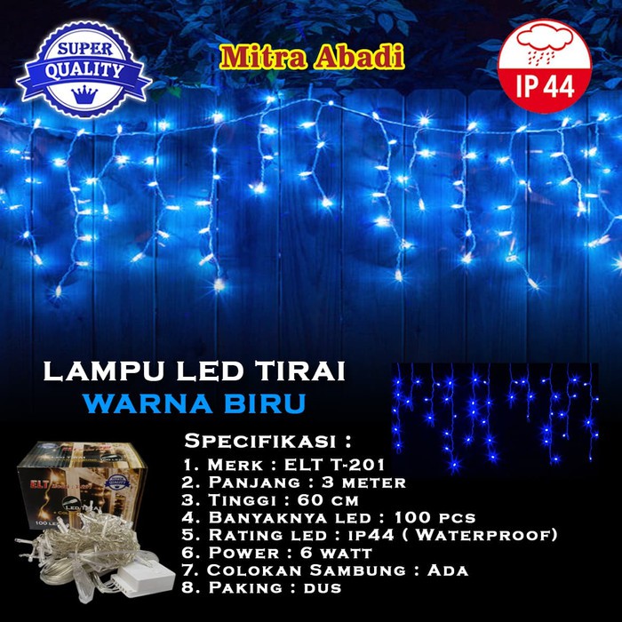 Lampu Natal Tirai LED 100 LED AC 220V