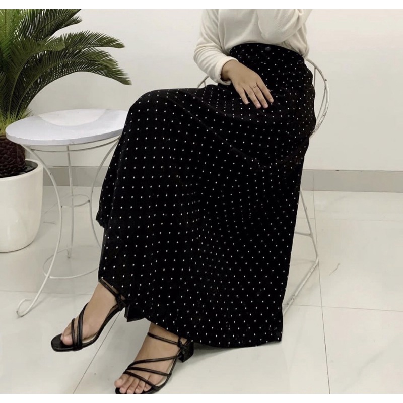 One set Rok Polka + Kemeja Crinkle crop / One set Rok polka / Kemeja Crinkle airflow crop